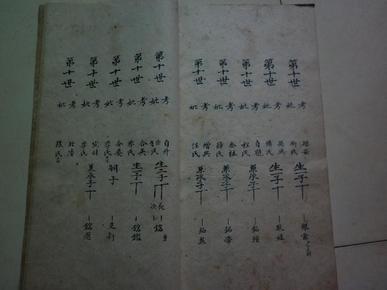 山西解州(解梁)西胡村张氏东一支家谱,孩提簿,蓝布封面家谱(三本合售