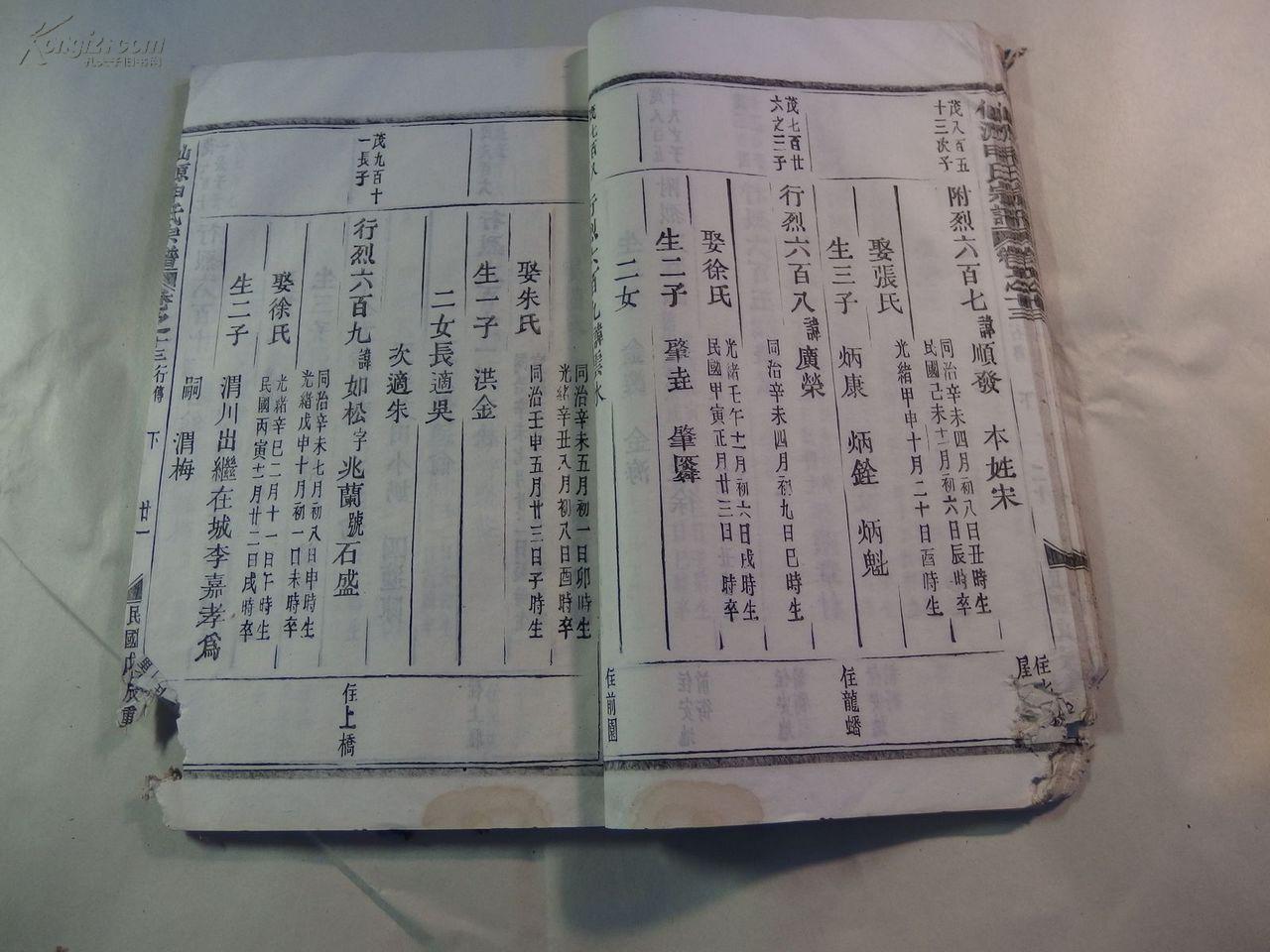 民国戊辰年重修浙江金华仙源申氏家谱全60册本店藏29册其中行传25册全