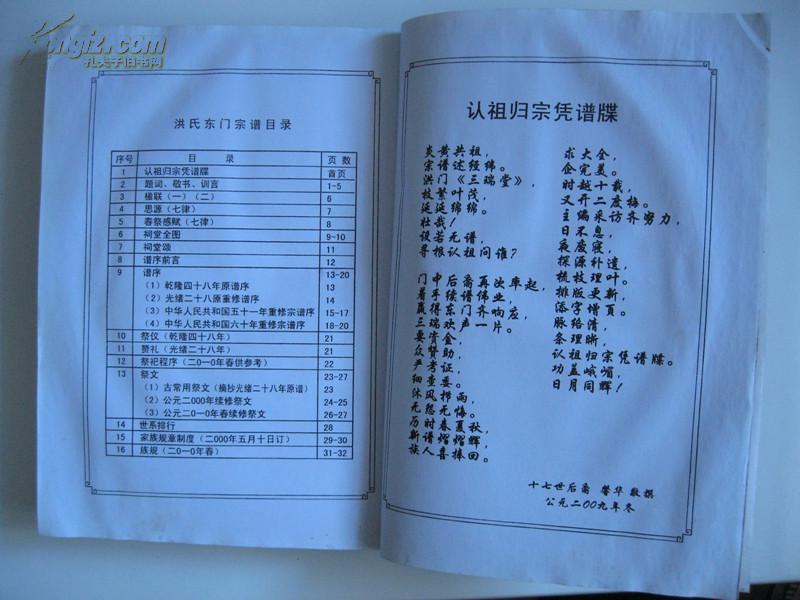 洪氏东门宗谱(洪氏宗谱.江苏省建湖县一带.