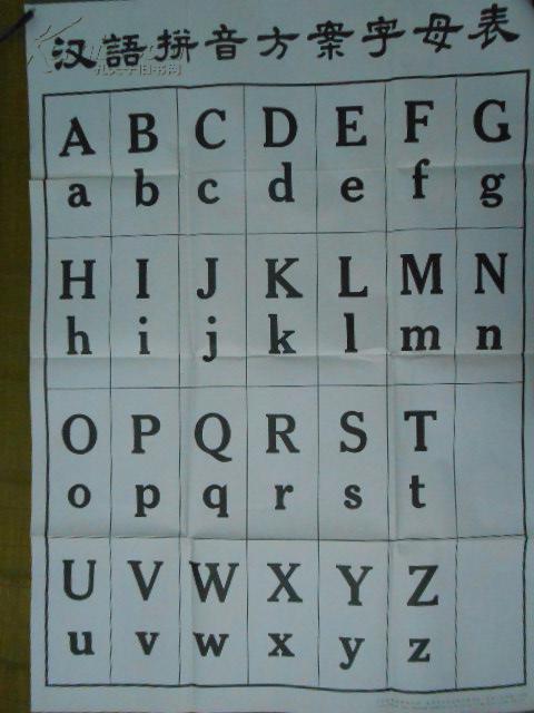 汉语拼音方案字母表【76x100cm】 汉语