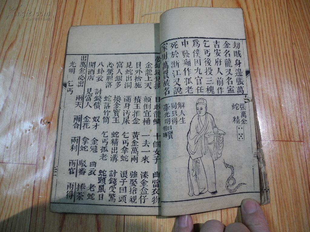 稀见==清民写刻本*解梦秘笈之书*近50幅版画**《新增绘像梦解全图》