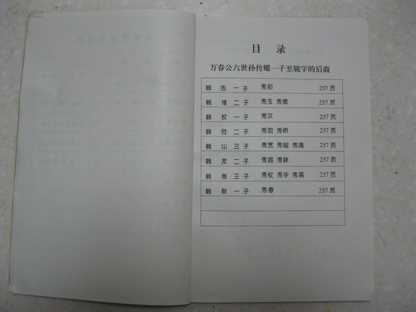 杨氏续修家谱杨氏家谱湖南省常德市武陵区东郊乡三闾村弘农堂先祖再九