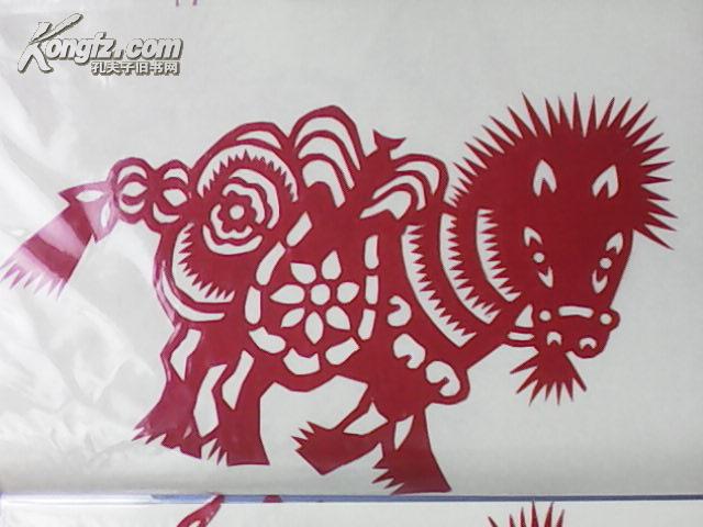 生肖马:中国生肖系列 (传统手工剪纸刻纸 28cm * 高16cm 一次购买5张