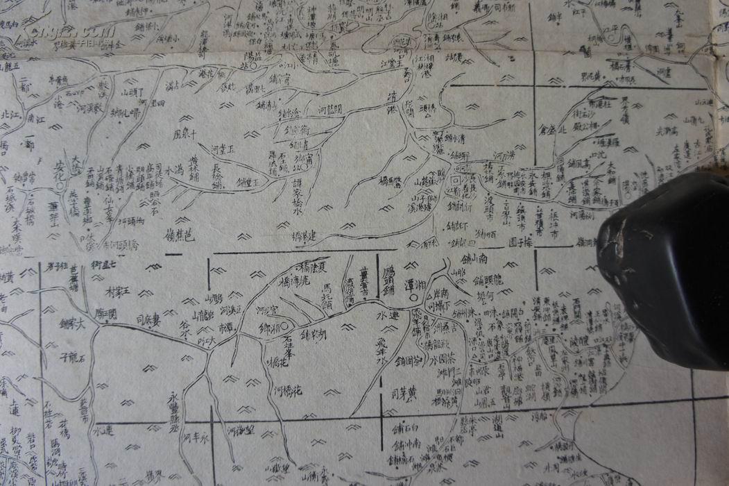 清中后期木刻版地图(68*60cm):湖南全图图片