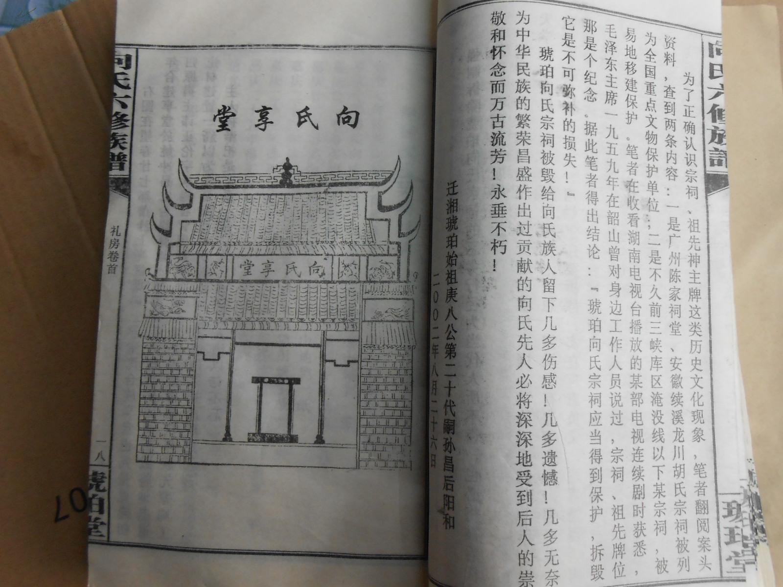 (琥珀)向氏六修族谱— 礼房谱 一厚册