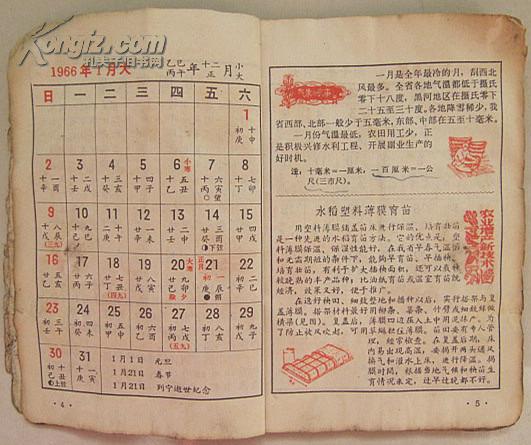 1966年历书(丙午年)图片