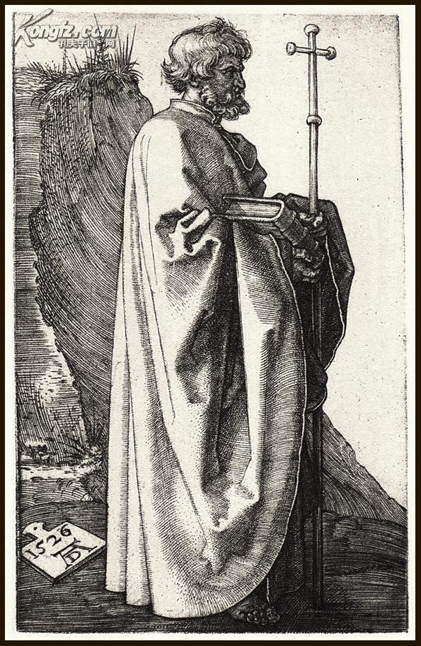 1914年高仿:丢勒1525年铜版画《使徒菲利普》