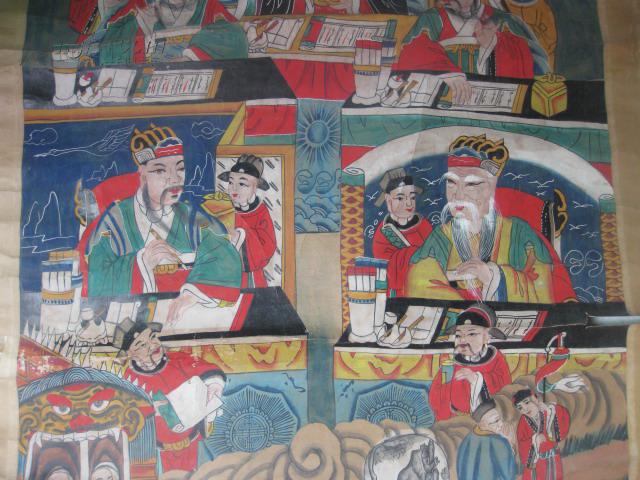 清代道教绘画珍品:道教绘画十王之东十王之一 道教人物多 绘画精美[内