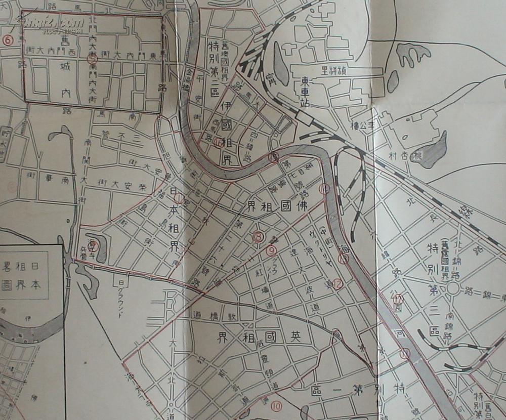 天津市街图(天津古地图) 1936年 珍品民国老地图(图8)