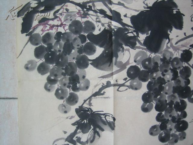 广东美协会员宁金源国画:硕果(墨葡萄图),68cm*45cm