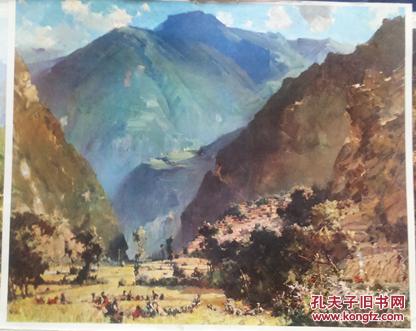 油画作品选(革命圣地,1978年一版一印存12幅作品)(包邮)