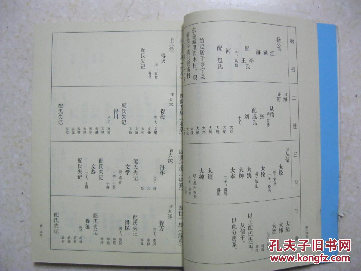 杨氏家谱(山西省乡宁县光华镇七郎庙村.宋代名将杨业