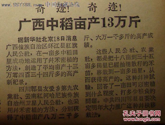 《延边日报》【奇迹!奇迹!广西中稻亩产13万斤;延边"
