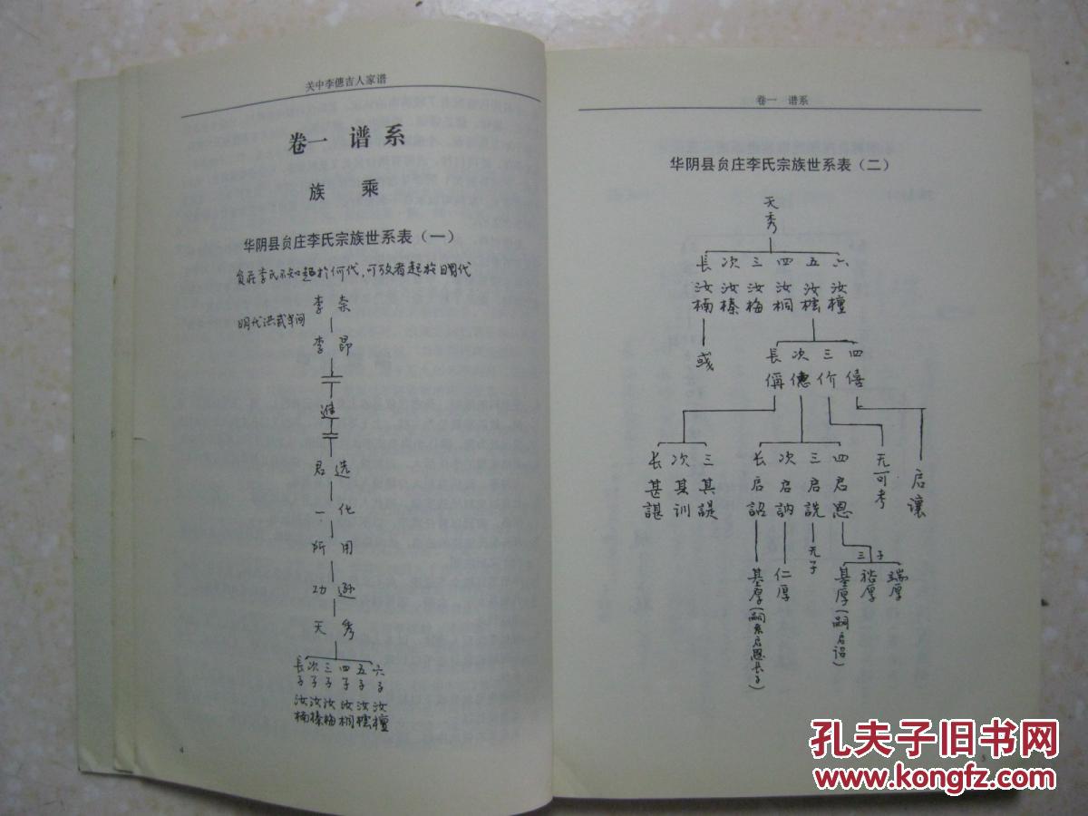 关中李僡吉人家谱(李氏家谱.华阴县贠庄,李僡,字吉人
