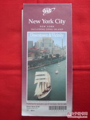 【旧版地图好品相 适于收藏】纽约市交通图 美