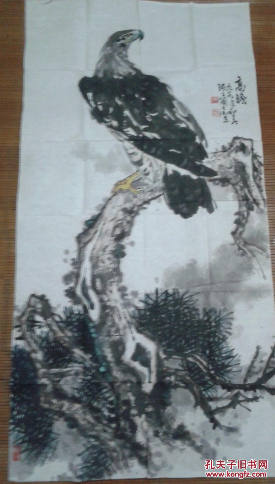 中国当代著名的花乌画家 张世简作品一幅 卖家保真