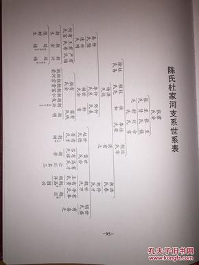 陈氏杜家河宗支族谱 《陈氏族谱》