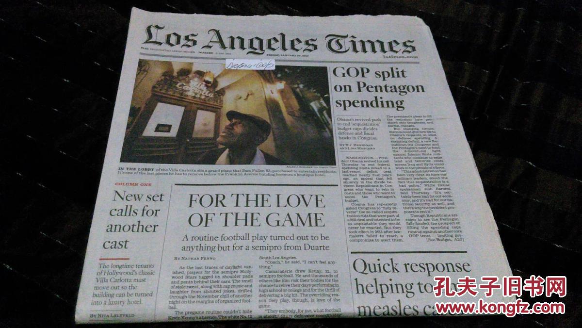 los angeles times 洛杉矶时报 2015/01/30 外文原版过期报纸