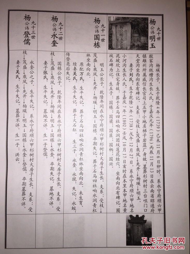 弘农郡《杨氏家谱》蜀南清水河支系,明玉公等支系,仅下册缺上册