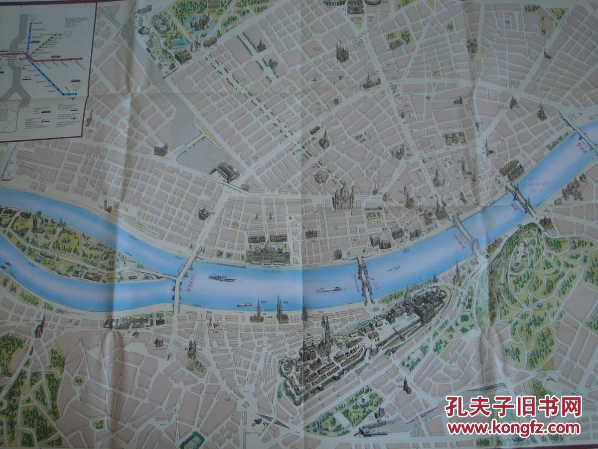 【旧版地图好品相 适于收藏】布达佩斯街道图 一全开图片