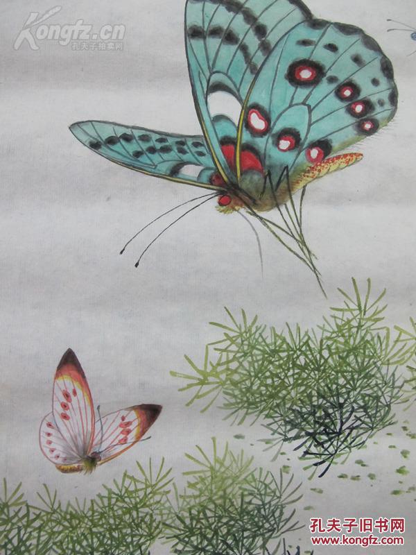 当代著名画家徐放工笔蝴蝶精品一幅(保真)