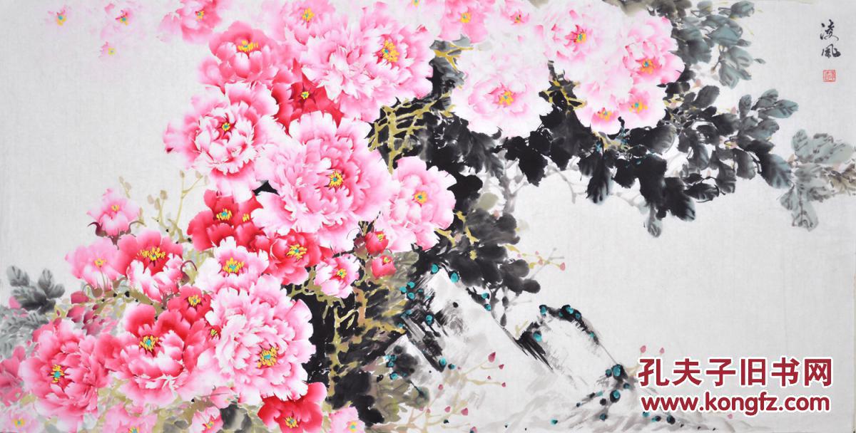 当代牡丹画名家王凌风国画牡丹作品《国色天香》
