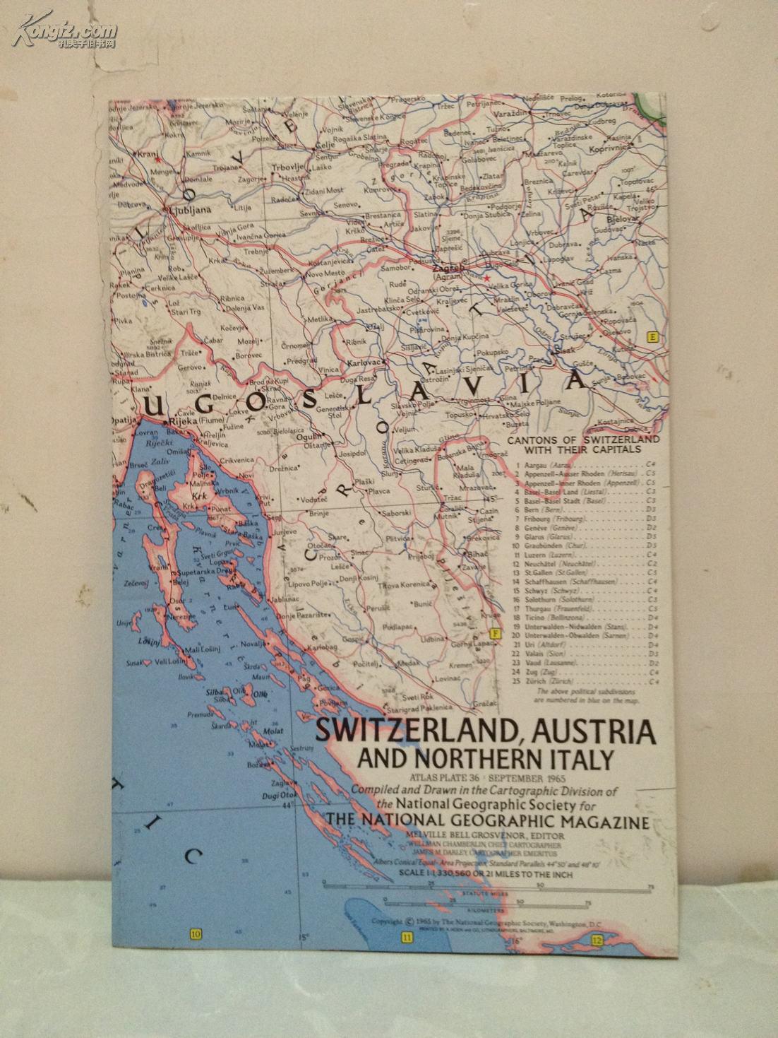 national geographic 美国国家地理 英文版 1965年9月地图图片