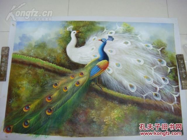 0701022英文签名---油画--凤凰90*60cm 拍品编号:19229390