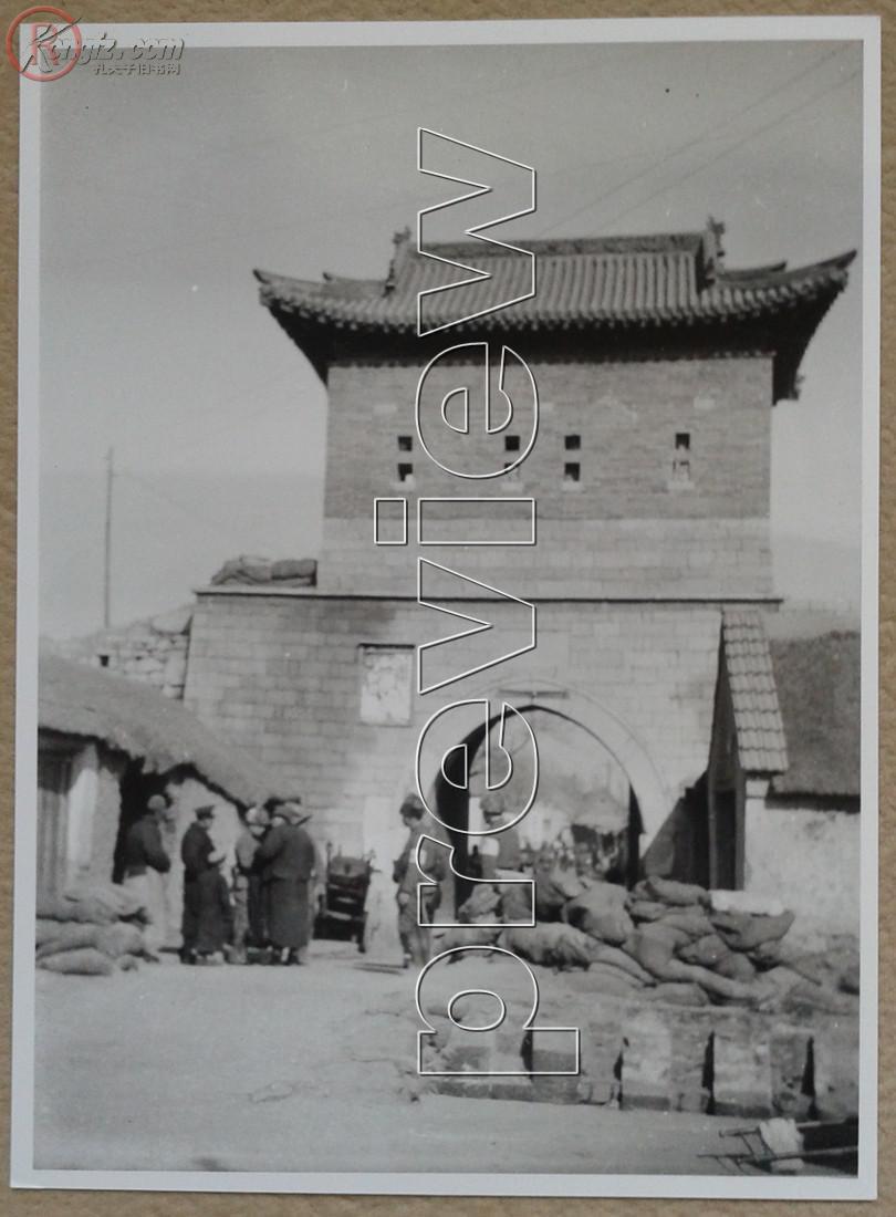 民国 大尺寸 济南 城门 城内街道 老照片2张(原版复制资料片)仅一份
