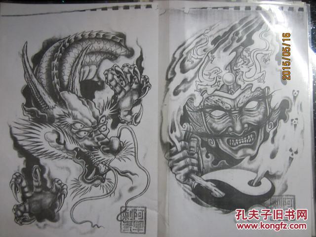 黑白勾线纹身图图片展示