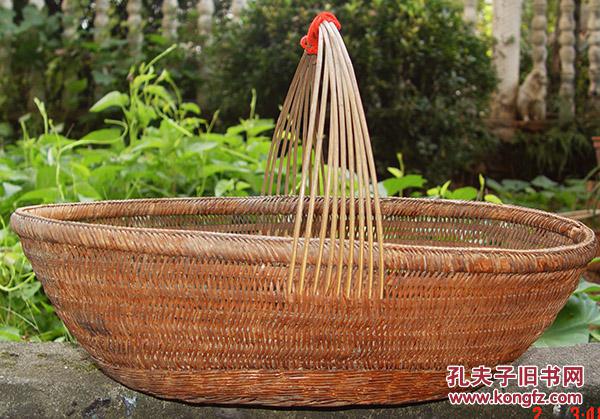 竹文化 竹艺 竹编采茶茶篮 安化当地采茶工具(长44cm宽24cm高27cm)