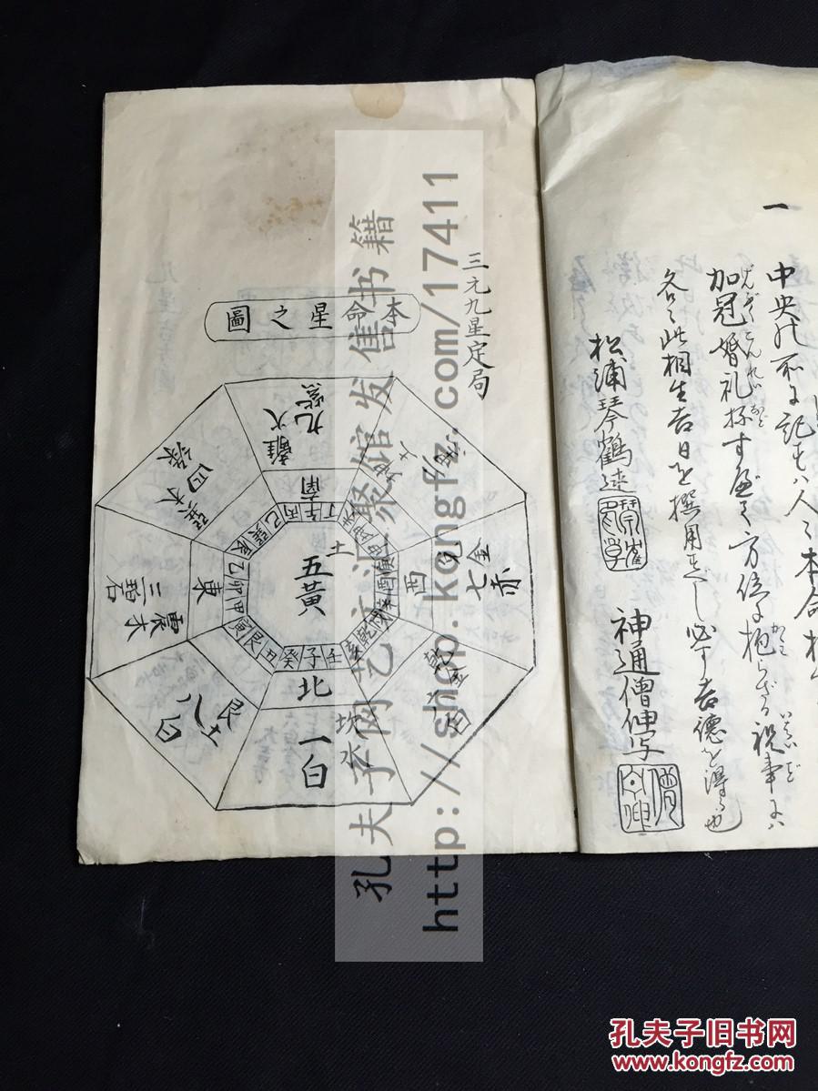 风水堪舆命理三元九星吉方图解清代日本皮纸精钞本原装大开一薄册全