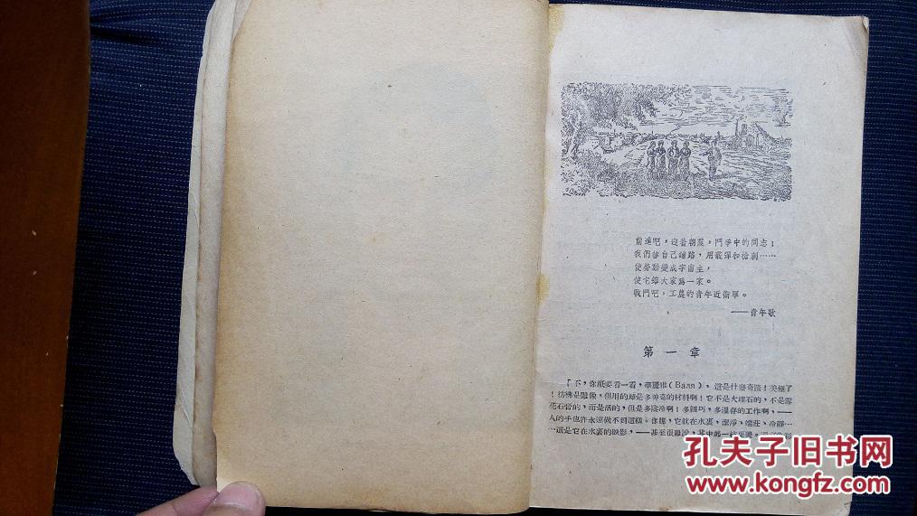 民国文学初版本,精美插图本《青年近卫军》法捷耶夫著水夫译,时代书报