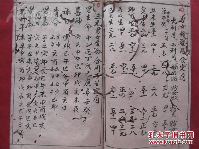 清代抄本占书《大同周堂嫁娶秘诀》一册全 有虫蛀 32页