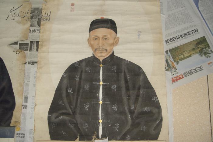 清代画家改琦人物画像一对,各4平尺,包真包老 拍品编号:16890716