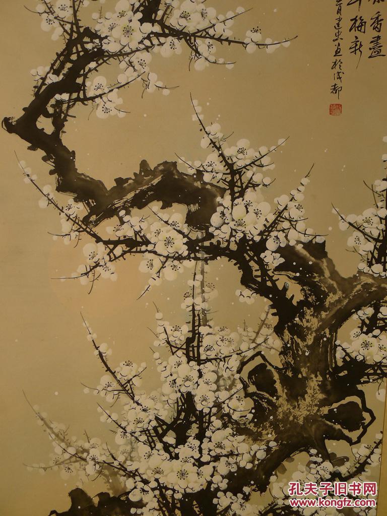 旧卷轴--精工老画原作《白梅花》(款不识) 拍品编号:19052838