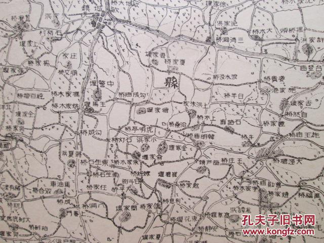 红色收藏华东人民解放军总部测绘室1948年再版军用地图(浙江海盐县)图片
