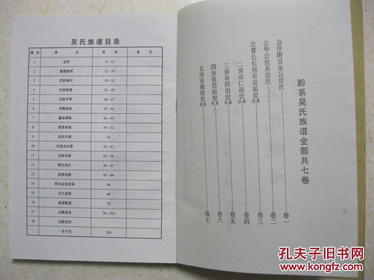 吴氏族谱(公元二〇〇二年壬午岁续修,增补,校正合订录