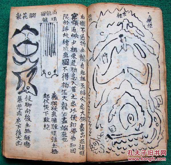 清代白棉纸稿钞本几百幅绘图八卦地理风水天书地理五诀7册1套缺第八册