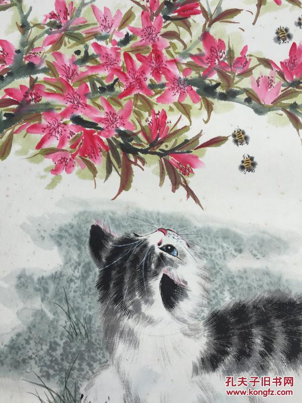 上海文史馆馆长 陈莲涛 猫趣图 47/45cm保真
