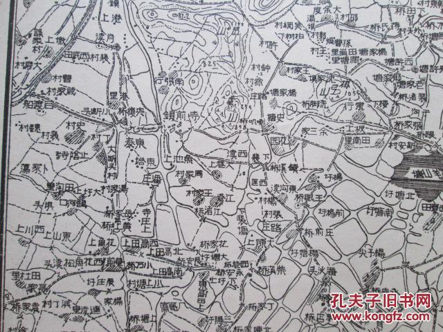 红色收藏华东人民解放军总部测绘室1949年再版地图(江苏和桥镇)(55cm图片