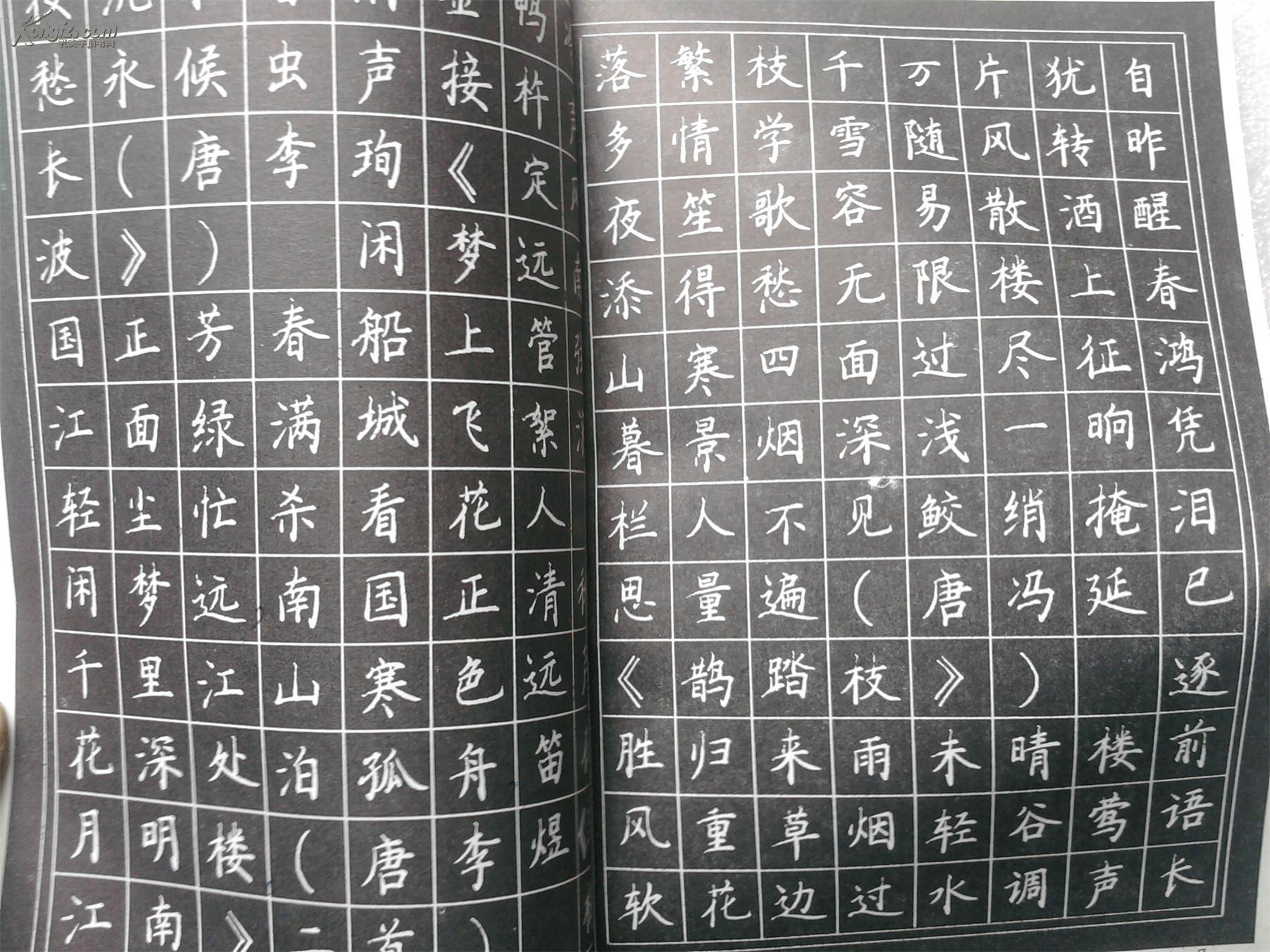 唐宋词钢笔楷书书法