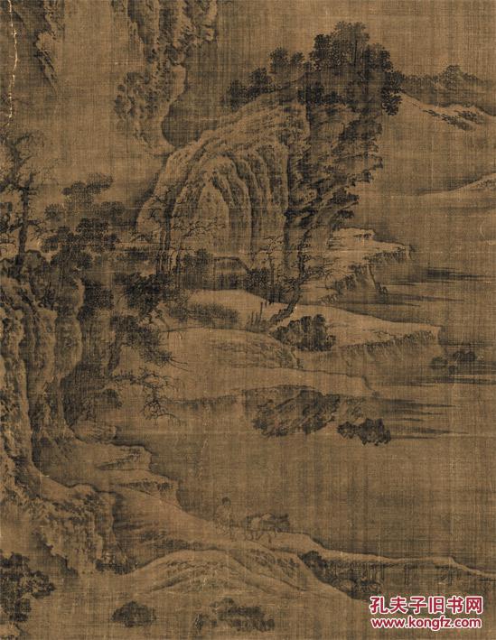 五代荆浩-匡庐图80x138 高仿真水墨复制 五代