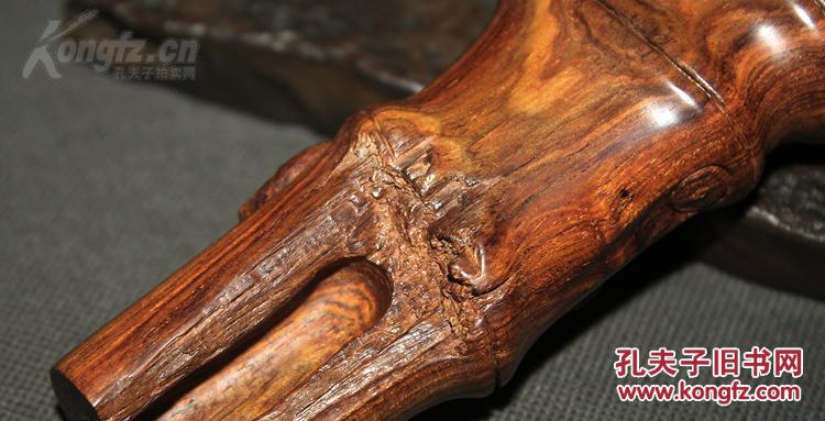*传世珍品*终身保真*海南黄花梨糠梨老料双鬼脸知足常乐大器手把件*