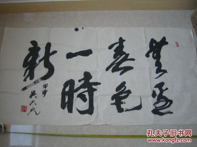 广东著名女书法家吴光光书法《无边春色一时新》,136cm*68cm,保真低拍