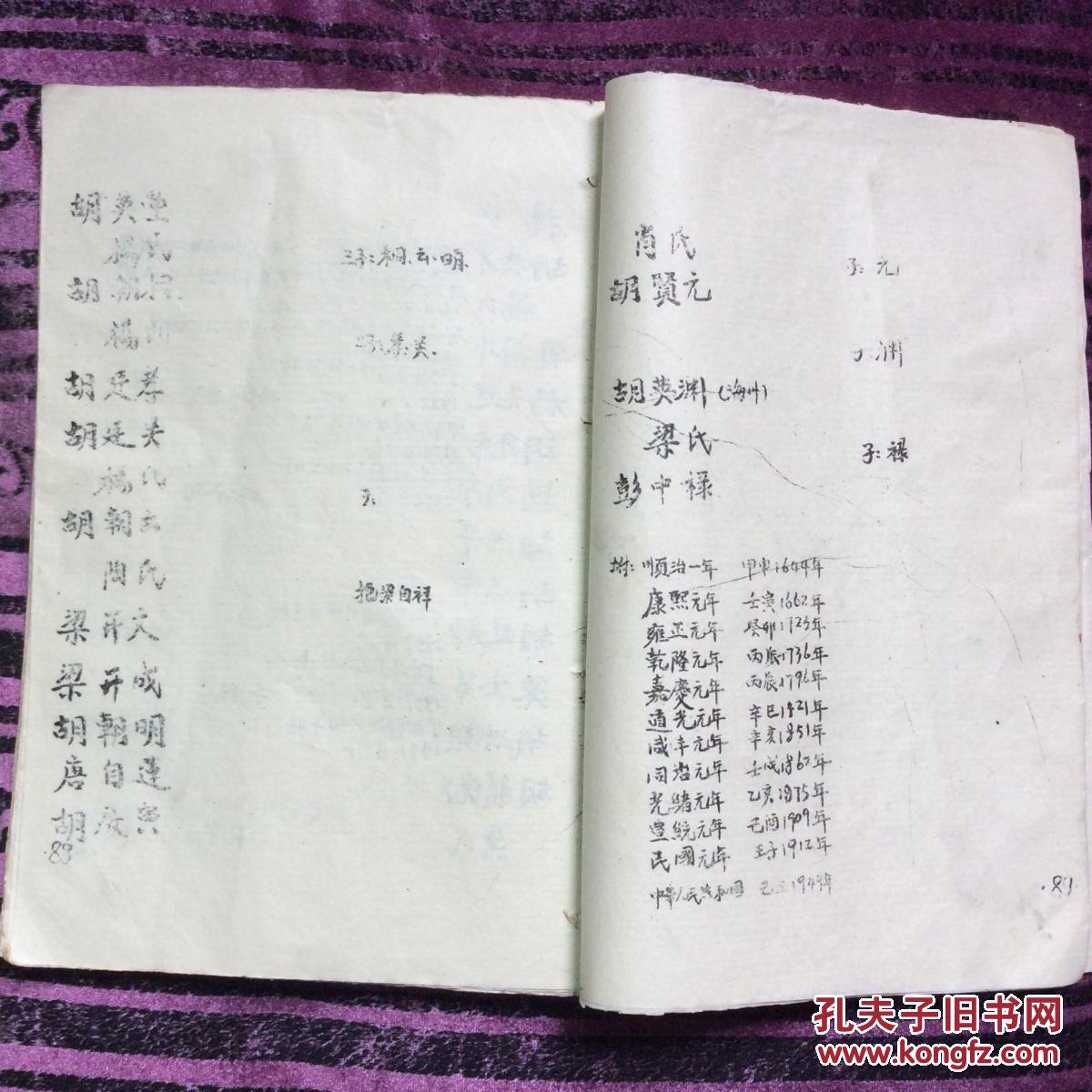 胡氏族谱-重庆大足-1991年