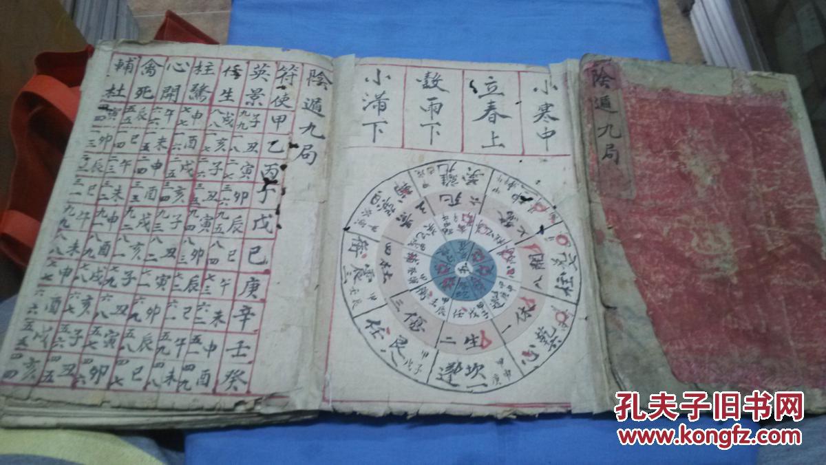 精抄风水书《阴阳九遁》折经装一册全!内附多幅活盘!