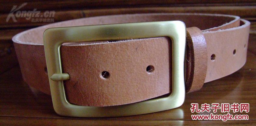 纯牛皮腰带,纯铜扣。