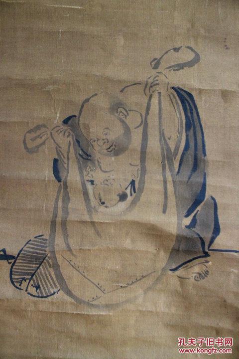 (议价商品)明代高僧 黄檗木庵 绢本布袋和尚