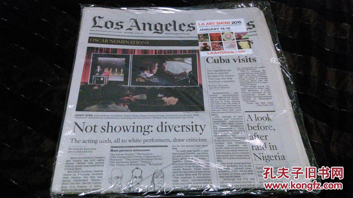 los angeles times 洛杉矶时报 2015/01/16 外文原版过期报纸
